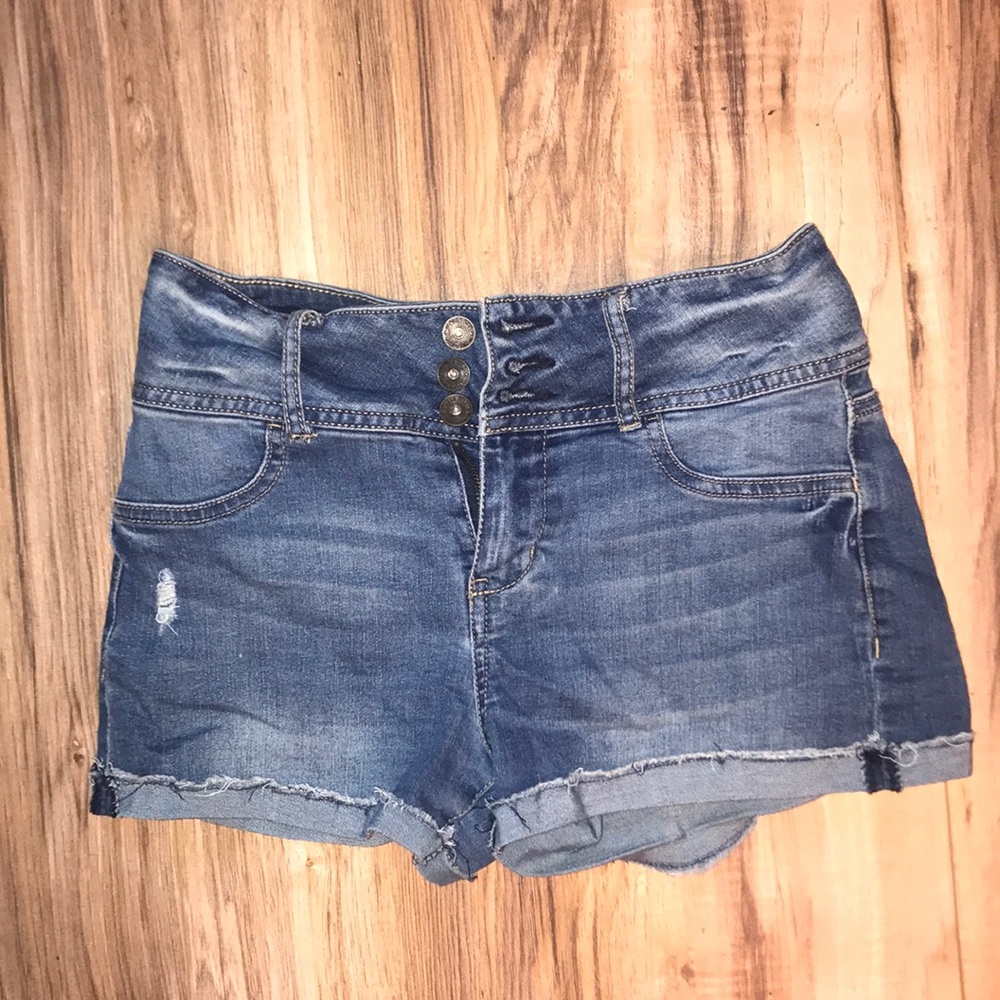 High rise jean shorts